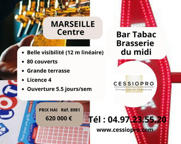 Vente - Bar - Brasserie - Tabac - Loto - Marseille 2ème (13002)