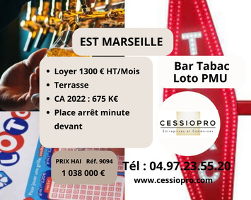 Vente - Bar - Tabac - Loto - PMU - Marseille
