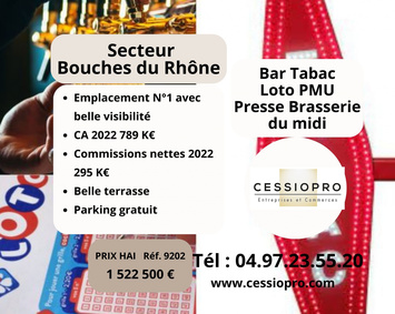 Vente - Bar - Brasserie - Tabac - Loto - PMU - Presse - La Ciotat (13600)