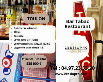 Vente - Bar - Restaurant - Tabac - Toulon (83000)