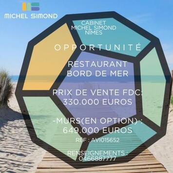Vente - Bar - Brasserie - Restaurant - Glacier - Gard (30)