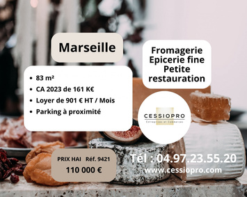 Vente - Alimentation - Epicerie - Fromagerie - Marseille 8ème (13008)