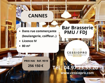 Vente - Bar - Brasserie - FDJ - Loto - PMU - Cannes (06400)