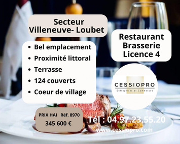 Vente - Brasserie - Restaurant - Licence IV - Villeneuve-Loubet (06270)