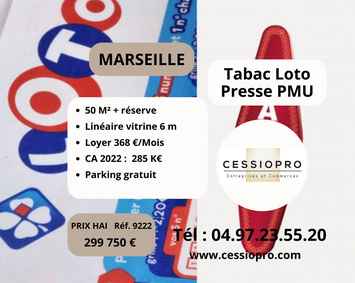 Vente - Tabac - Loto - PMU - Presse - Marseille 15ème (13015)