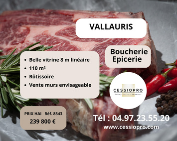 Vente - Boucherie - Alimentation - Epicerie - Vallauris (06220)