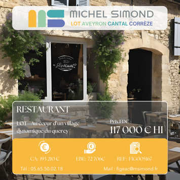 Vente - Hôtel - Restaurant - Café - Lot (46)