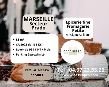 Vente - Alimentation - Epicerie - Fromagerie - Marseille 8ème (13008)