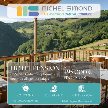 Vente - Hôtel - Restaurant - Cantal (15)