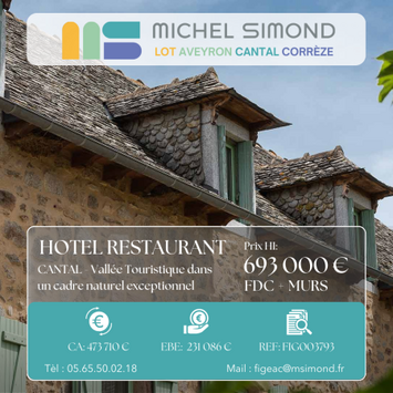 Vente - Hôtel - Restaurant - Cantal (15)