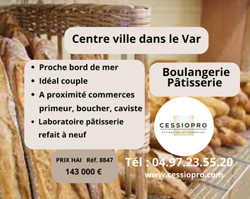 Vente - Boulangerie - Pâtisserie - Hyeres (83400)