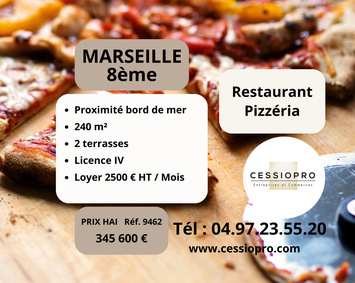 Vente - Restaurant - Pizzeria - Licence IV - Marseille 8ème (13008)