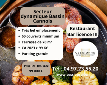 Vente - Bar - Restaurant - Restaurant du midi - Licence III - Mougins (06250)