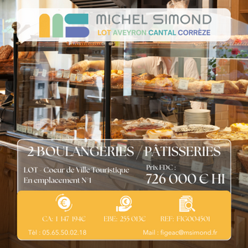 Vente - Restaurant rapide - Boulangerie - Pâtisserie - Snack - Traiteur - Terminal de cuisson - Lot (46)