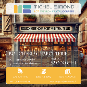 Vente - Boucherie - Charcuterie - Boulangerie - Pâtisserie - Traiteur - Lot (46)