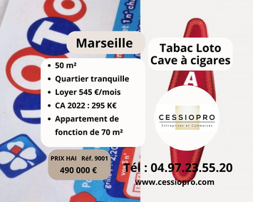 Vente - Bar - Tabac - Loto - Vins et spiritueux - Marseille 14ème (13014)