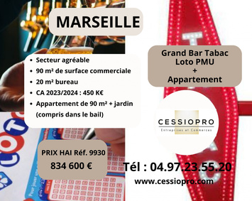 Vente - Bar - Tabac - Loto - PMU - Marseille 4ème (13004)