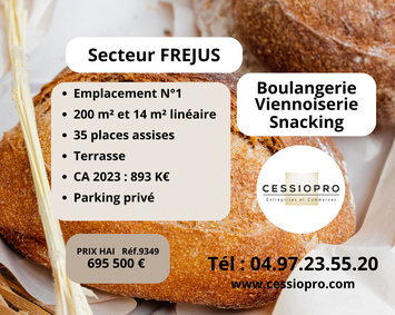 Vente - Boulangerie - Sandwicherie - Frejus (83600)