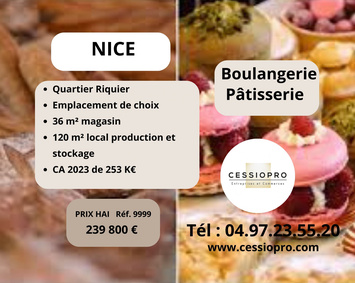 Vente - Boulangerie - Pâtisserie - Nice (06300)