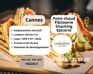 Vente - Pâtisserie - Epicerie - Point chaud - Sandwicherie - Vente à emporter - Cannes (06400)