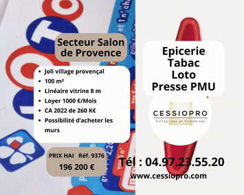 Vente - Tabac - Alimentation - Epicerie - Loto - PMU - Presse - Salon-de-Provence (13300)