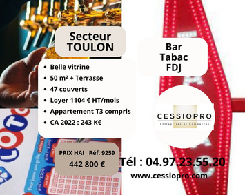 Vente - Bar - Tabac - FDJ - Loto - La Seyne-sur-Mer (83500)