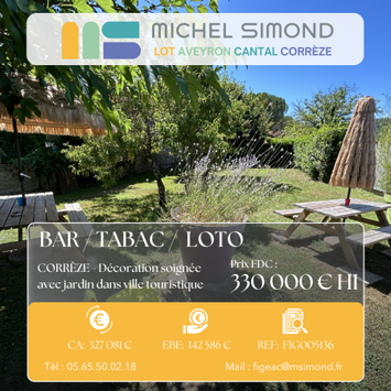 Vente - Bar - Brasserie - Hôtel - Restaurant - Tabac - Café - Loto - Vente à emporter - Corrèze (19)