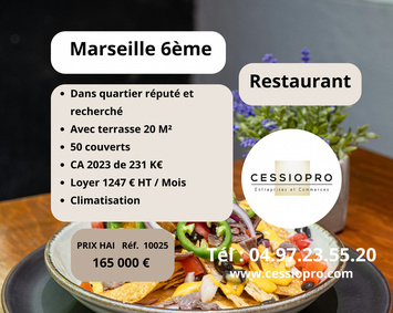 Vente - Restaurant - Marseille 6ème (13006)