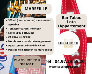 Vente - Bar - Tabac - Loto - Marseille 6ème (13006)