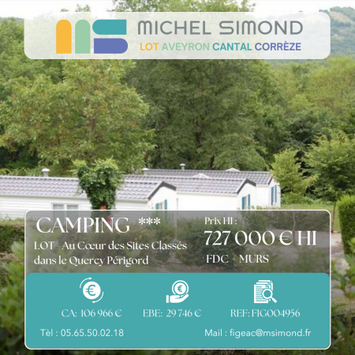 Vente - Hôtel - Camping - Lot (46)