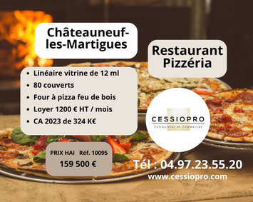 Vente - Restaurant - Pizzeria - Châteauneuf-les-Martigues (13220)