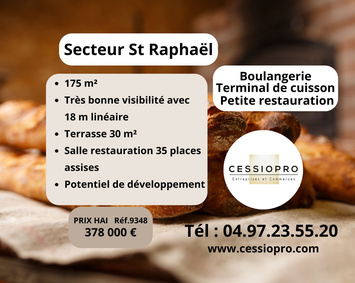 Vente - Restaurant - Boulangerie - Sandwicherie - Terminal de cuisson - Saint-raphael (83700)