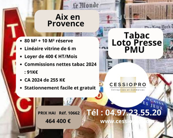 Vente - Tabac - Loto - Presse - Aix-en-Provence (13100)