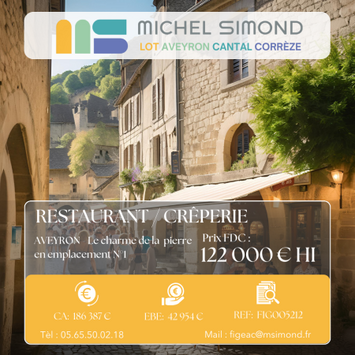 Vente - Restaurant - Crêperie - Licence IV - Aveyron (12)