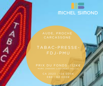 Vente - Tabac - Boulangerie - Librairie - Loto - PMU - Presse - Terminal de cuisson - Aude (11)