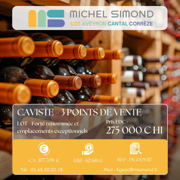 Vente - Cave à vins - Vins et spiritueux - Lot (46)