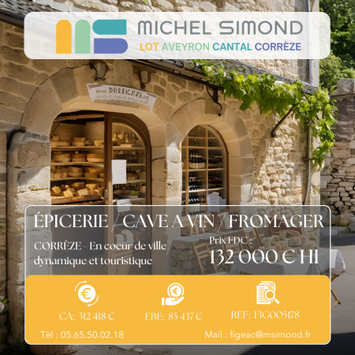 Vente - Alimentation - Cave à vins - Epicerie - Fromagerie - Superette - Traiteur - Vins et spiritueux - Corrèze (19)