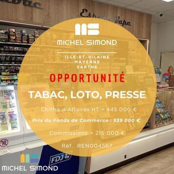 Vente - Tabac - FDJ - Librairie - Loto - PMU - Presse - Sarthe (72)