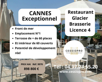 Vente - Brasserie - Restaurant - Glacier - Licence IV - Cannes (06400)