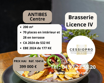 Vente - Bar - Brasserie - Licence IV - Antibes (06600)