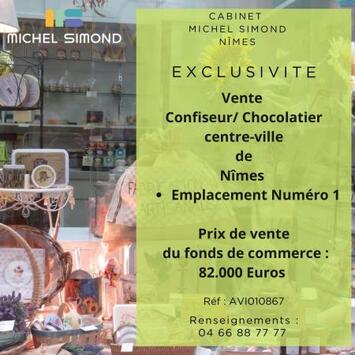 Vente - Boulangerie - Pâtisserie - Traiteur - Chocolaterie Chocolatier - Gard (30)