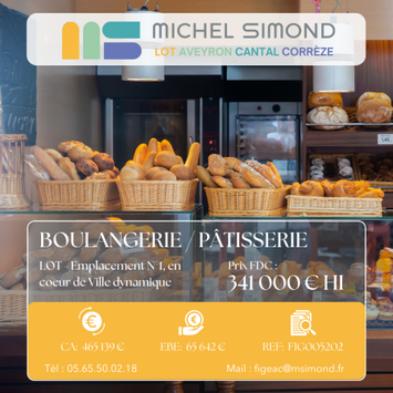 Vente - Salon de thé - Boulangerie - Pâtisserie - Traiteur - Lot (46)