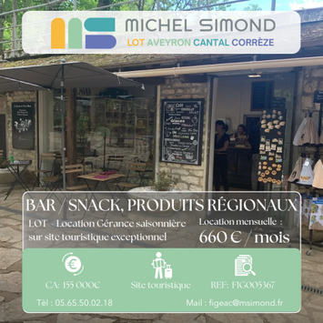 Vente - Bar - Restaurant rapide - Produits régionaux - Snack - Lot (46)