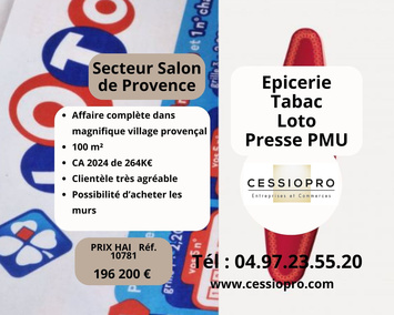 Vente - Tabac - Alimentation - Epicerie - Loto - PMU - Presse - Salon-de-Provence (13300)