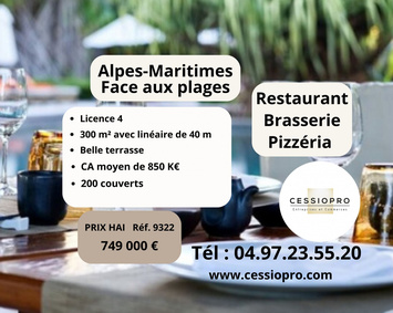 Vente - Brasserie - Restaurant - Pizzeria - Glacier - Licence IV - Saint-Laurent-du-Var (06700)