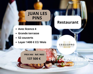 Vente - Restaurant - Licence IV - Juan les pins (06160)