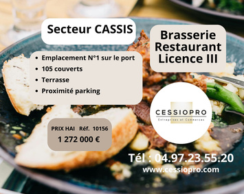 Vente - Brasserie - Restaurant - Licence III - Cassis (13260)