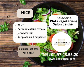 Vente - Restaurant - Salon de thé - Traiteur - Vente à emporter - Nice (06000)