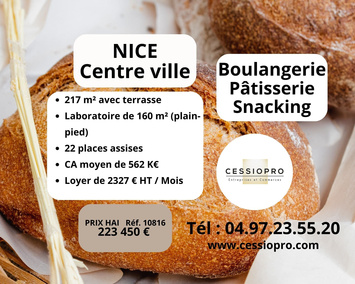 Vente - Boulangerie - Pâtisserie - Nice (06000)