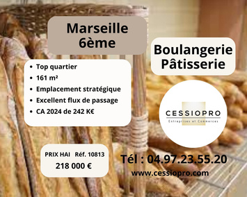 Vente - Boulangerie - Pâtisserie - Marseille 6ème (13006)